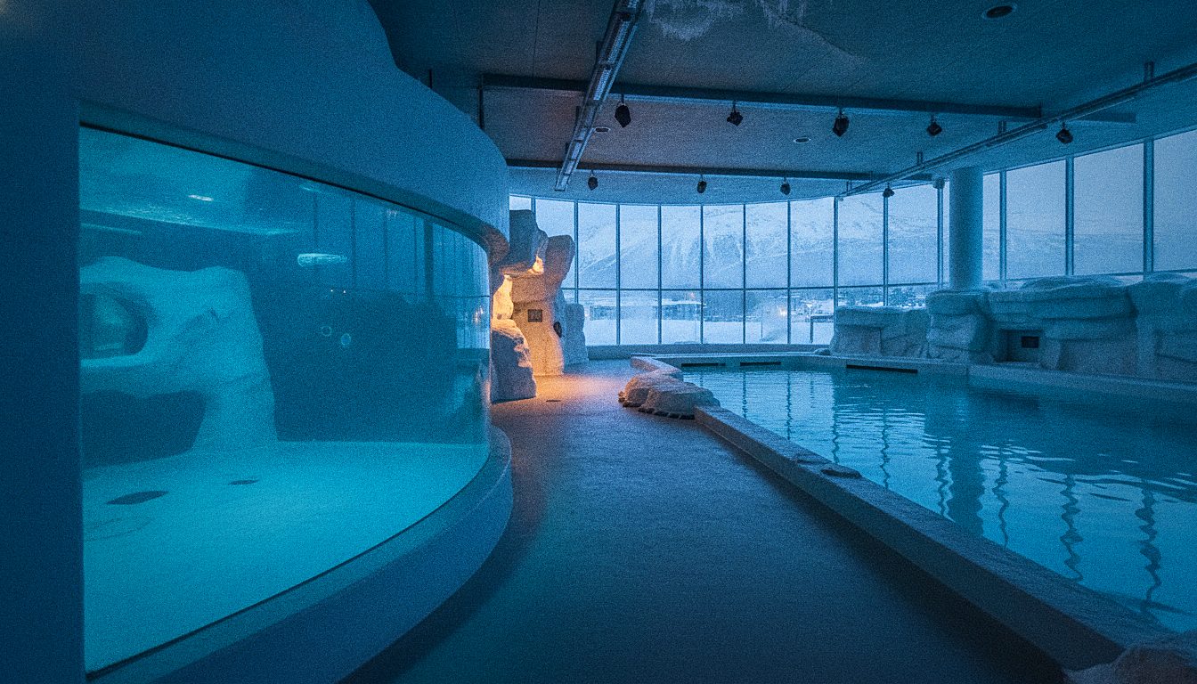 Aquarium et bassin à phoques à l'intérieur de Polaria, Tromsø