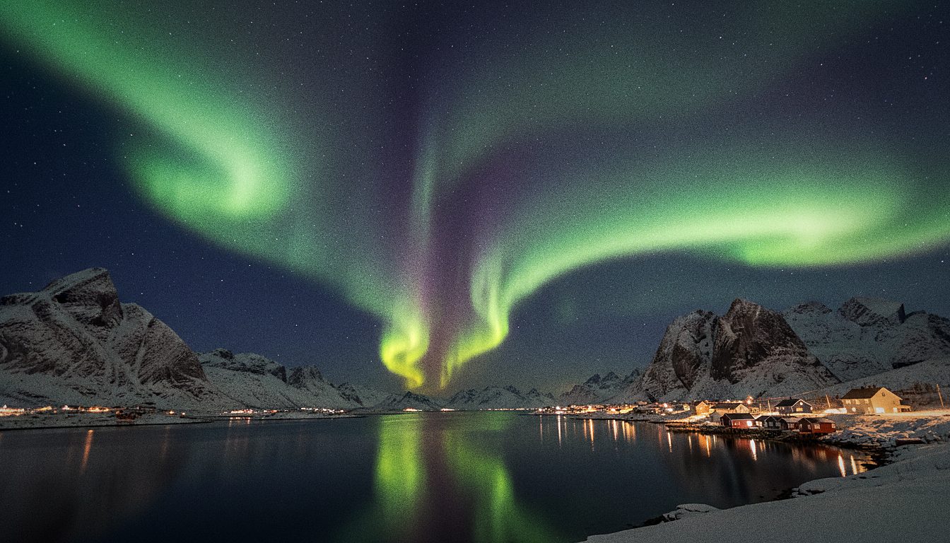Aurores boréales au-dessus de Tromsø